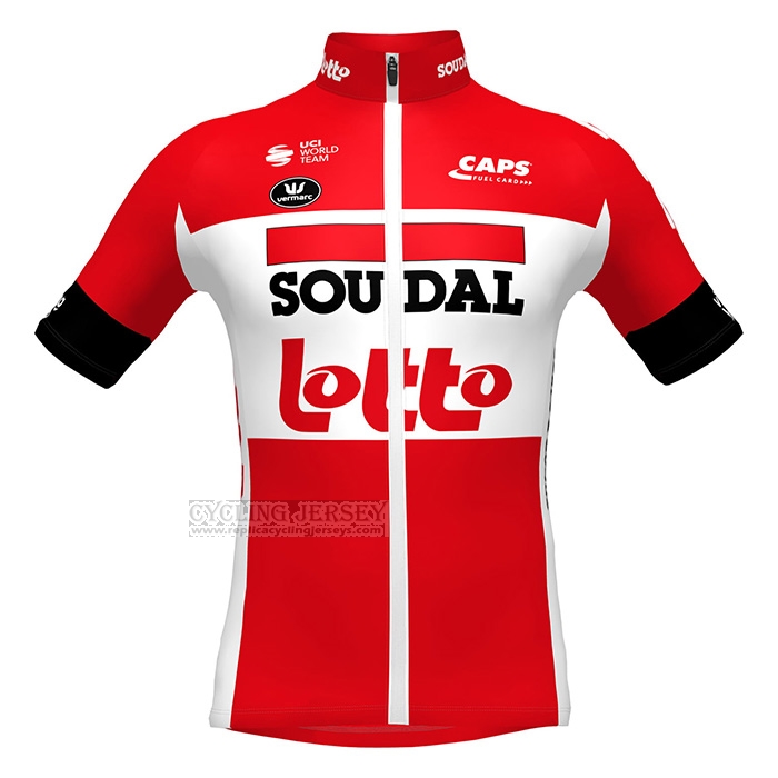 2022 Cycling Jersey Lotto Soudal Red Short Sleeve and Bib Short